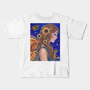 Sunflower fairy by Renee Lavoie Kids T-Shirt